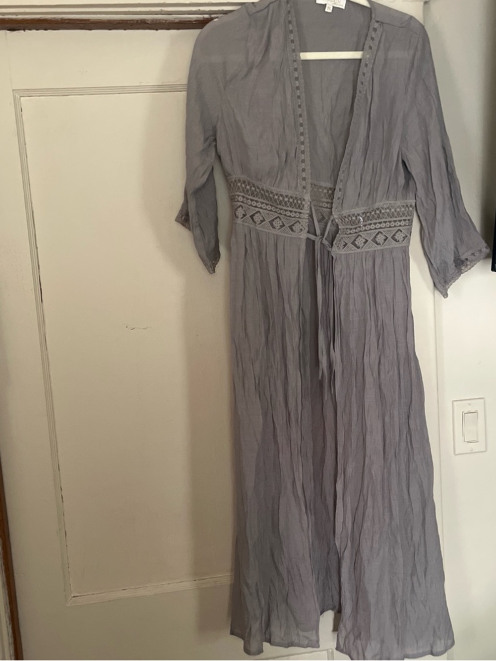 Rebellion Taupe Crinkle Open Cardigan